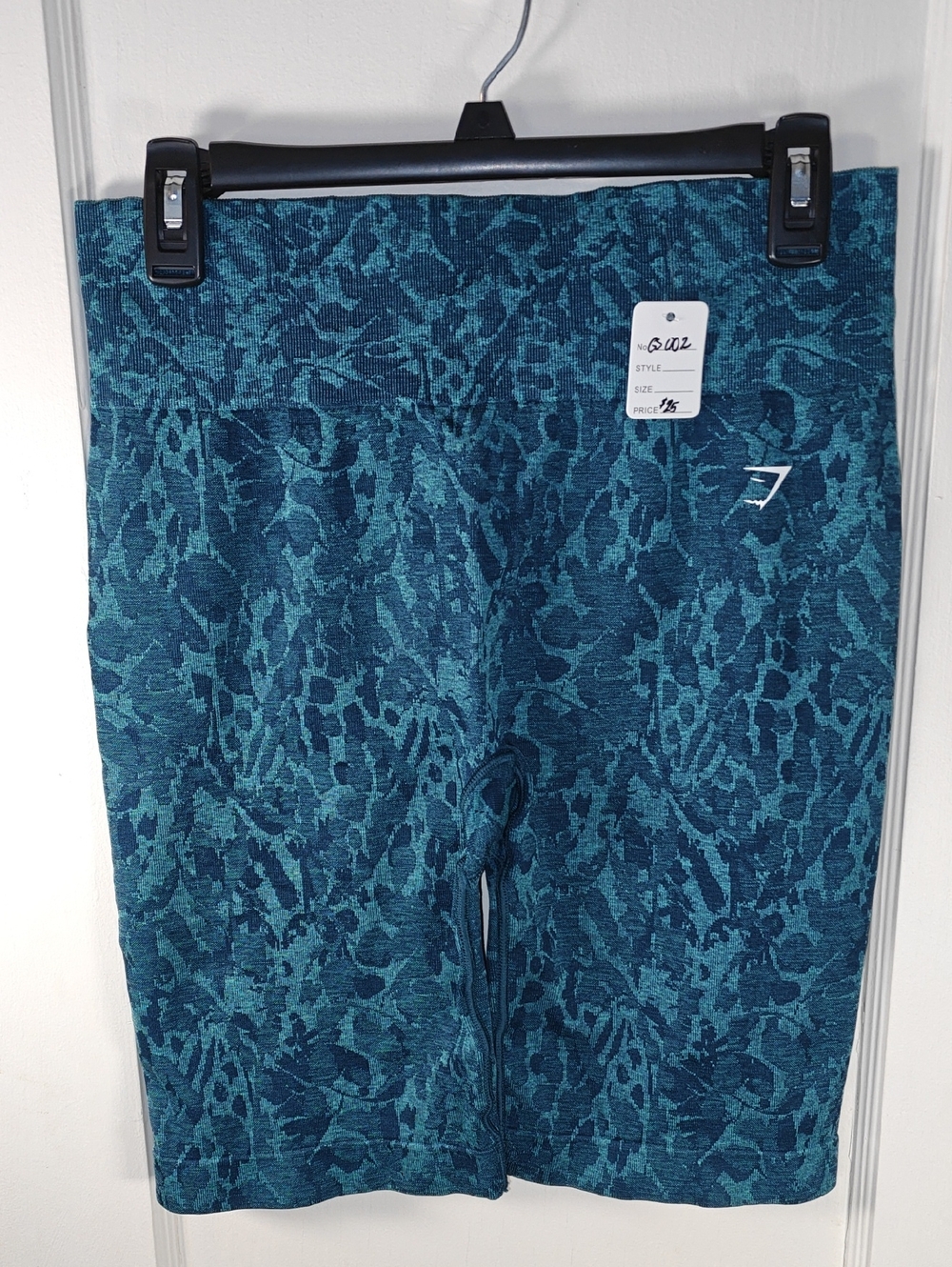 Gymshark Teal Blue Patterned Bike Shorts
